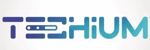 Techium logo featuring a modern design in blue and teal colors.