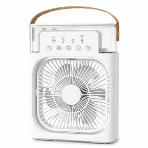 mini air cooler fan with mist spray & led light