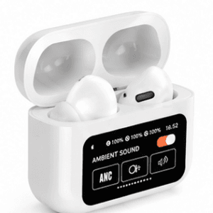 smart display anc wireless earbuds – touchscreen charging case,bluetooth earphones