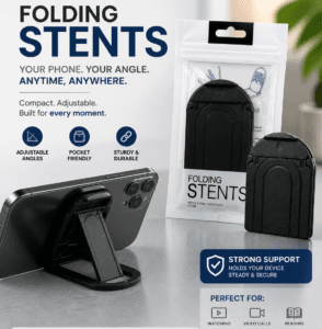 portable foldable mobile phone stand – adjustable lightweight pocket size desk holder for mobile