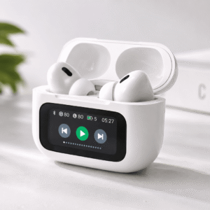 smart display anc wireless earbuds – premium touchscreen charging case