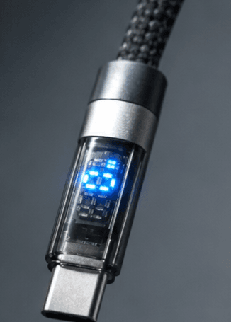 120w fast charging usb to type c cable with led digital display | braided nylon data cable | pd fast charge 120w fast charging usb to type c cable with led digital display | braided nylon data cable | pd fast charge