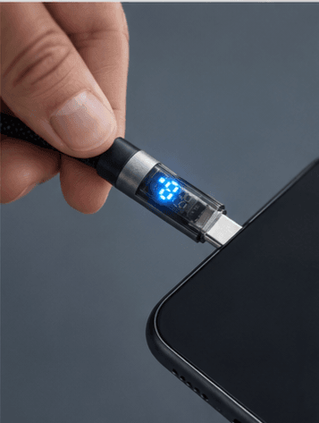 120w fast charging usb to type c cable with led digital display | braided nylon data cable | pd fast charge 120w fast charging usb to type c cable with led digital display | braided nylon data cable | pd fast charge