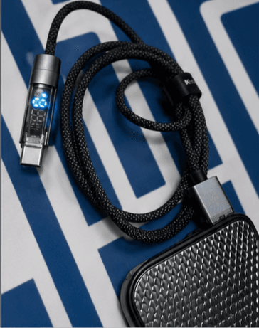 120w fast charging usb to type c cable with led digital display | braided nylon data cable | pd fast charge 120w fast charging usb to type c cable with led digital display | braided nylon data cable | pd fast charge