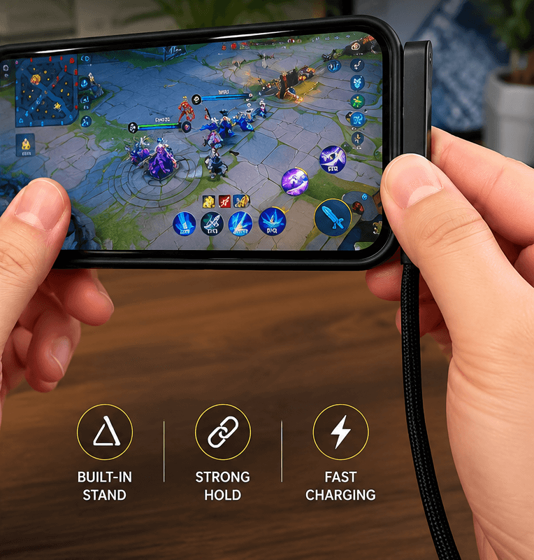 2 in 1 stand charging cable | fast charging mobile stand for gaming & videos 2 in 1 stand charging cable | fast charging mobile stand for gaming & videos