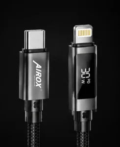 40w pd fast iPhone charging cable usb c to lightning with digital display
