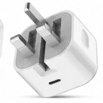 20W Foldable iPhone charging adapter on white background