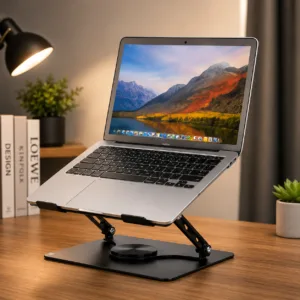 Foldable Laptop Cooling Stand with adjustable height for better airflow.