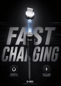Home 3 in 1 magnetic fast charging cable usb to lightning | braided nylon charging cable