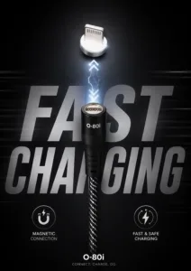3 in 1 magnetic fast charging cable usb to lightning | braided nylon charging cable