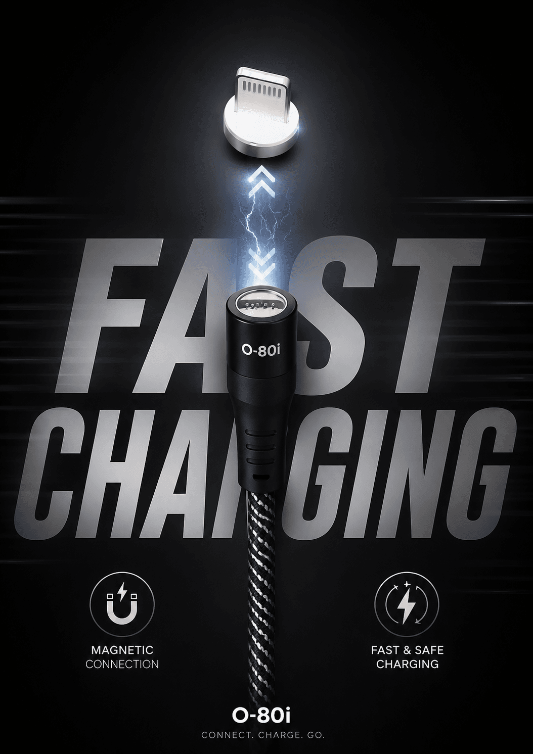 My account 3-in-1 Magnetic Fast Charging Cable USB to Lightning | Braided Nylon Charging Cable