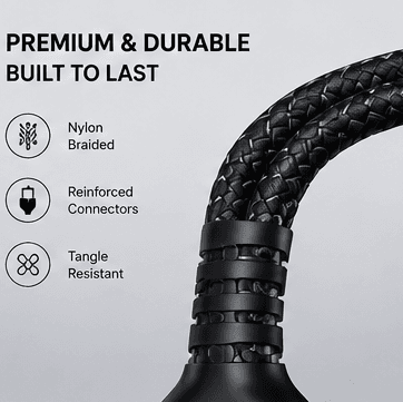 Airox 100W 3-in-1 Fast Charging Cable with durable nylon braiding.